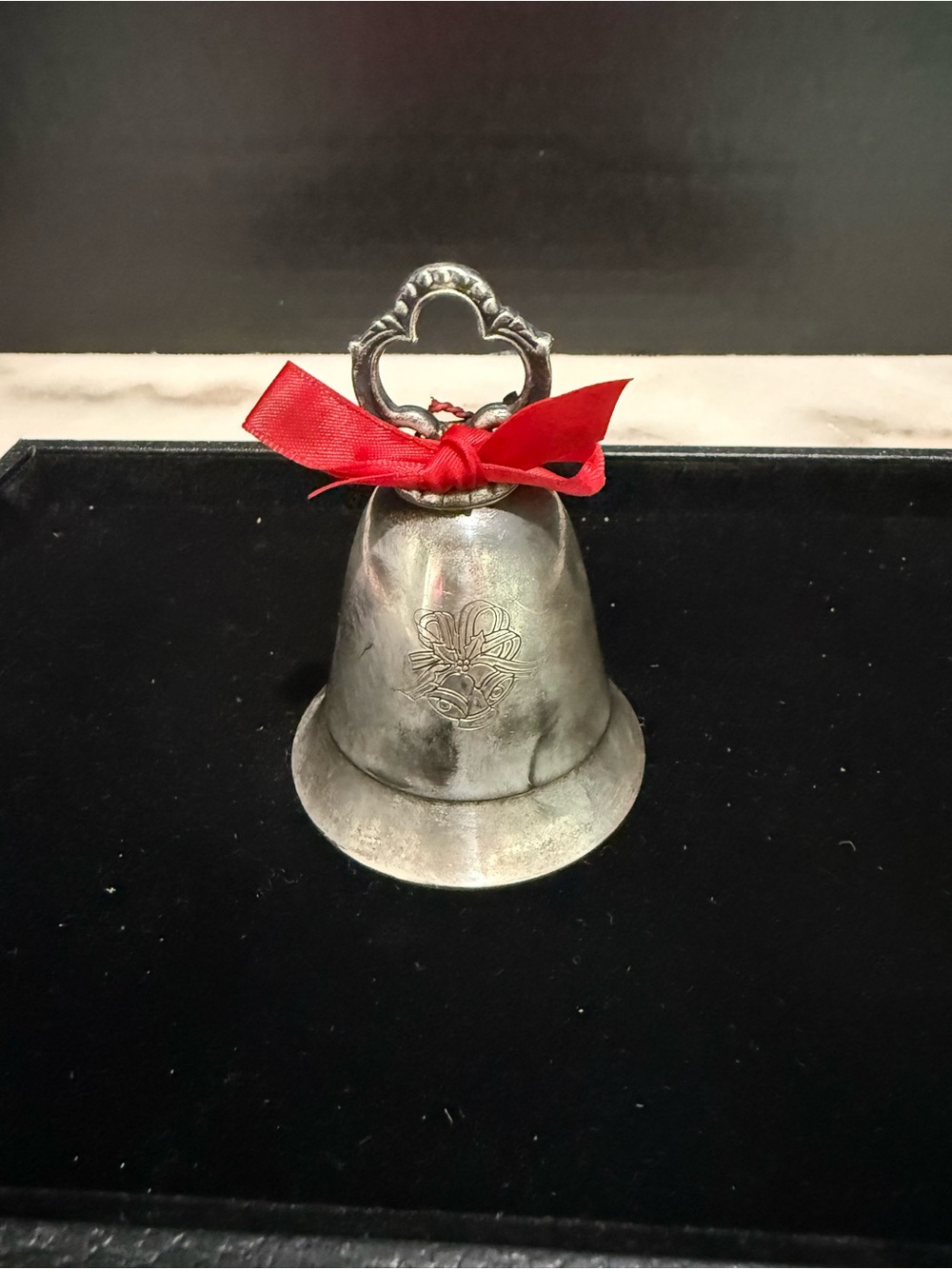 Vintage Kirk Stieff Bell Shaped Music Box Plays "Silver Bells" Musical Bell